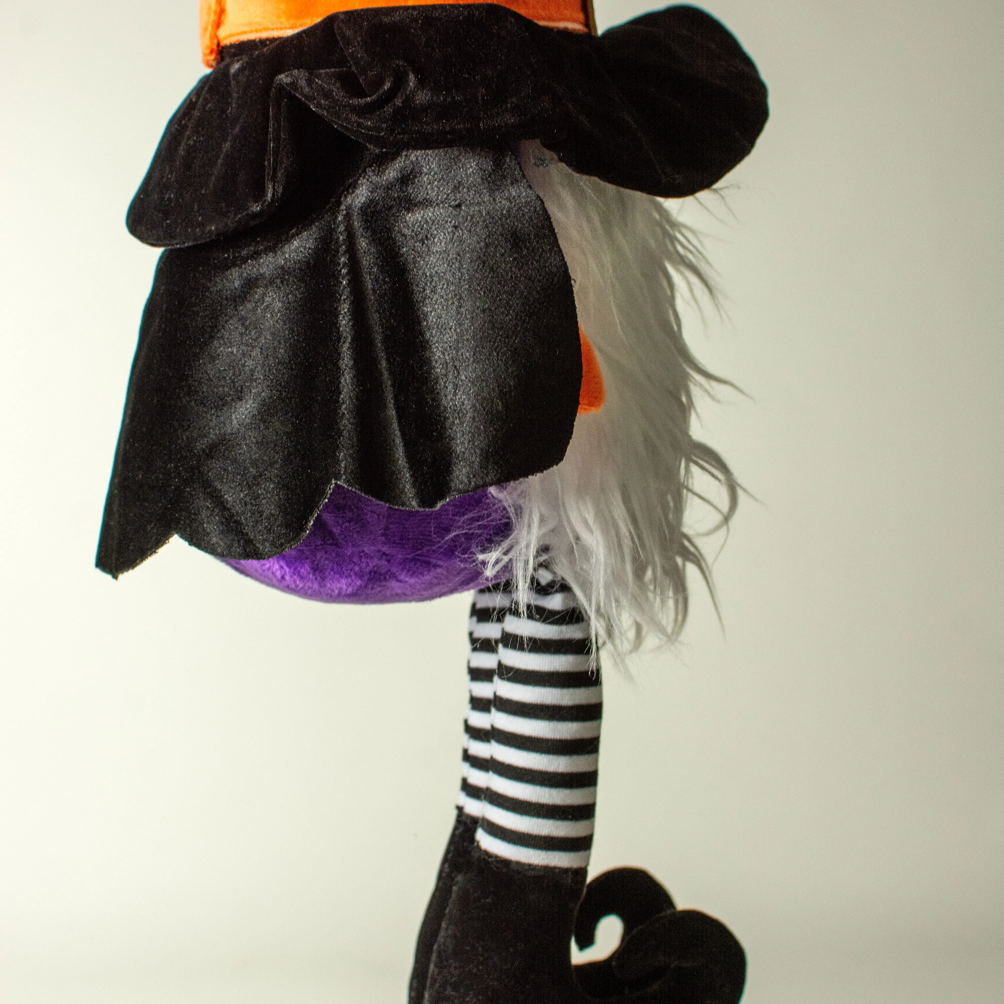 22" Plush Witch Gnome: Orange & Black