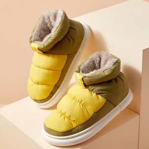 Amozae Winter Women Fur Slippers Waterproof Warm Plush Household Thickened Thermal Cotton Slippers Indoor Home Footwear Couple Sandals