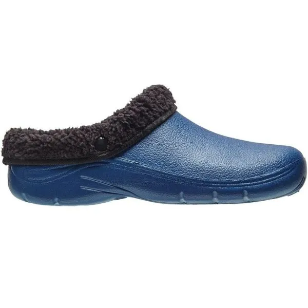 Briers Navy Comfi Fleece Clogs - Size 4