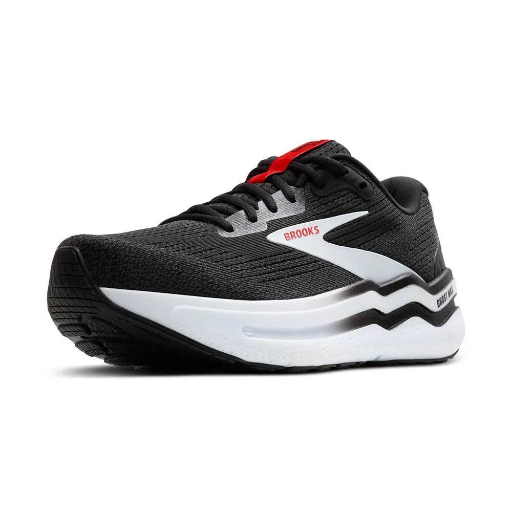 Brooks Ghost Max 2 (Mens) - Black/White/Fiery Red