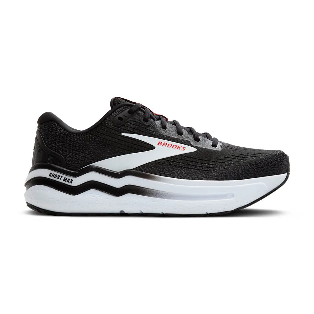 Brooks Ghost Max 2 (Mens) - Black/White/Fiery Red