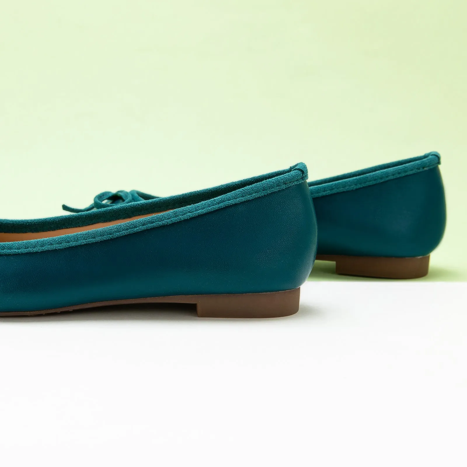 Cap-Toe Ballet Flats (Elena) Peacock Blue