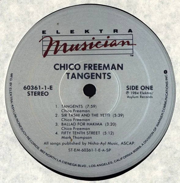 Chico Freeman Featuring Bobby McFerrin - Tangents (LP, Album) (VG )