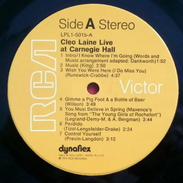 Cleo Laine - Cleo Laine Live!!! At Carnegie Hall - LP