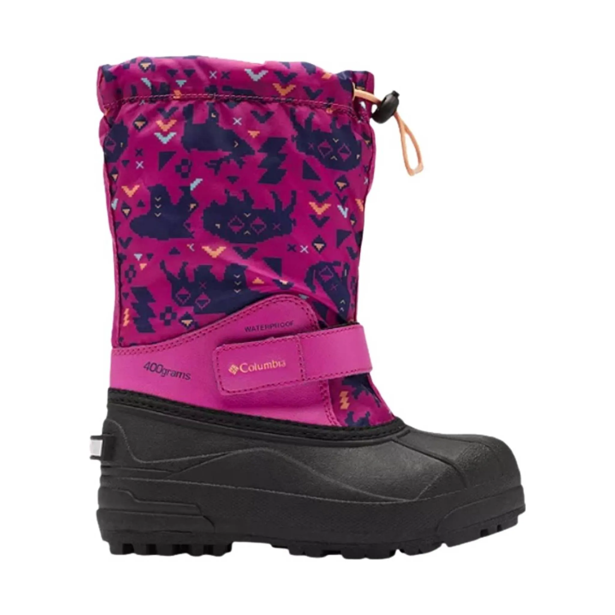 Columbia Kids' Powderbug Forty Print Winter Boots - Wild Fuchsia/Bright Nectar