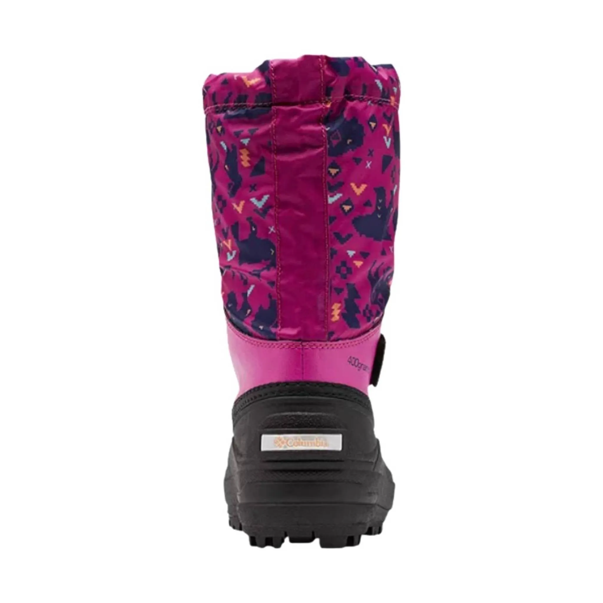 Columbia Kids' Powderbug Forty Print Winter Boots - Wild Fuchsia/Bright Nectar