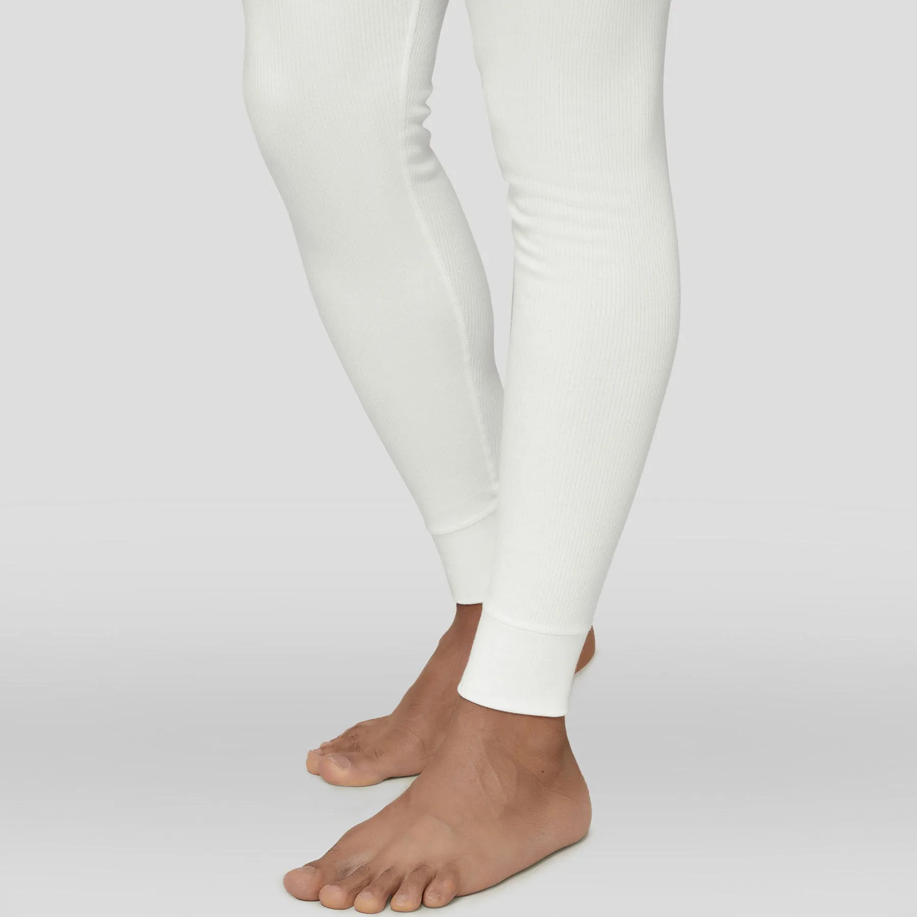 Cotton Rich Thermal Long Johns Ivory White