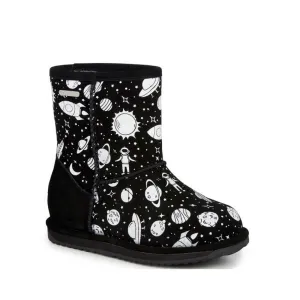 EMU Kids Brumby Outer Space Lo WATERPROOF Black Wool Boots Clearance