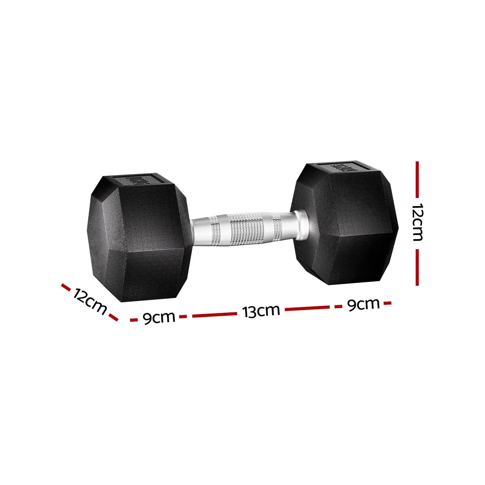 Everfit 20kg Hex Dumbbells Set Dumbbells Weights Lifting Bench Gym Workout 2x10kg