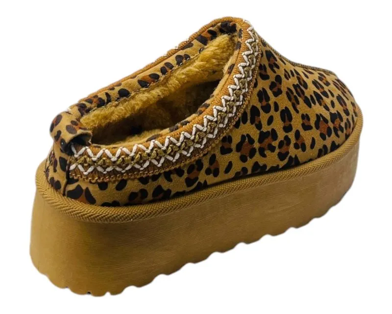 Faux Fur Lined Aztec Platform Shoes