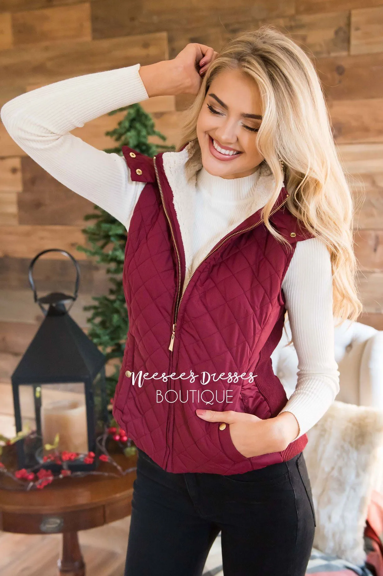 Fur Lined Quilted Vest