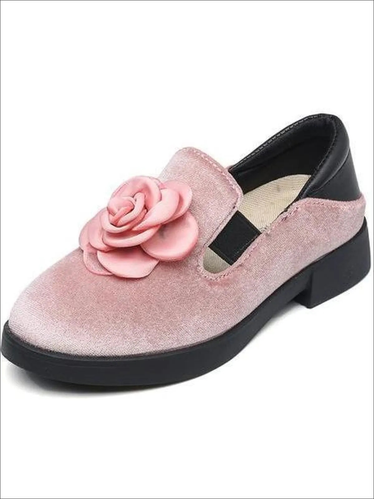 Girls Rosebud Velvet Clogs By Liv and Mia