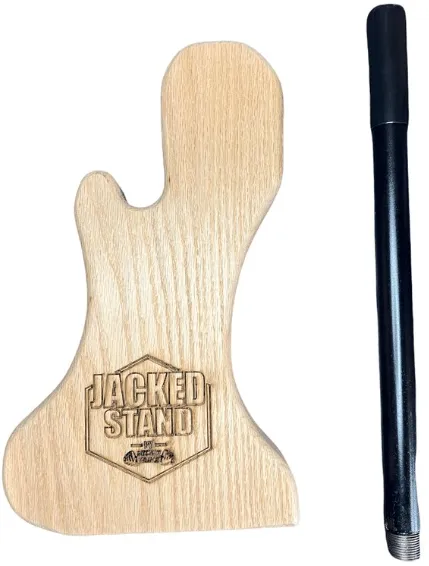 Guitar Themed Jacked Stand by Micro Gainz Wooden Deadlift Jack, Used for Olympic Barbells