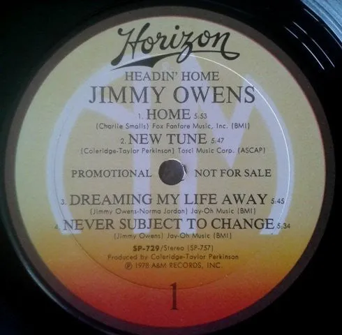 Jimmy Owens - Headin' Home (LP, Album, Promo) (VG )