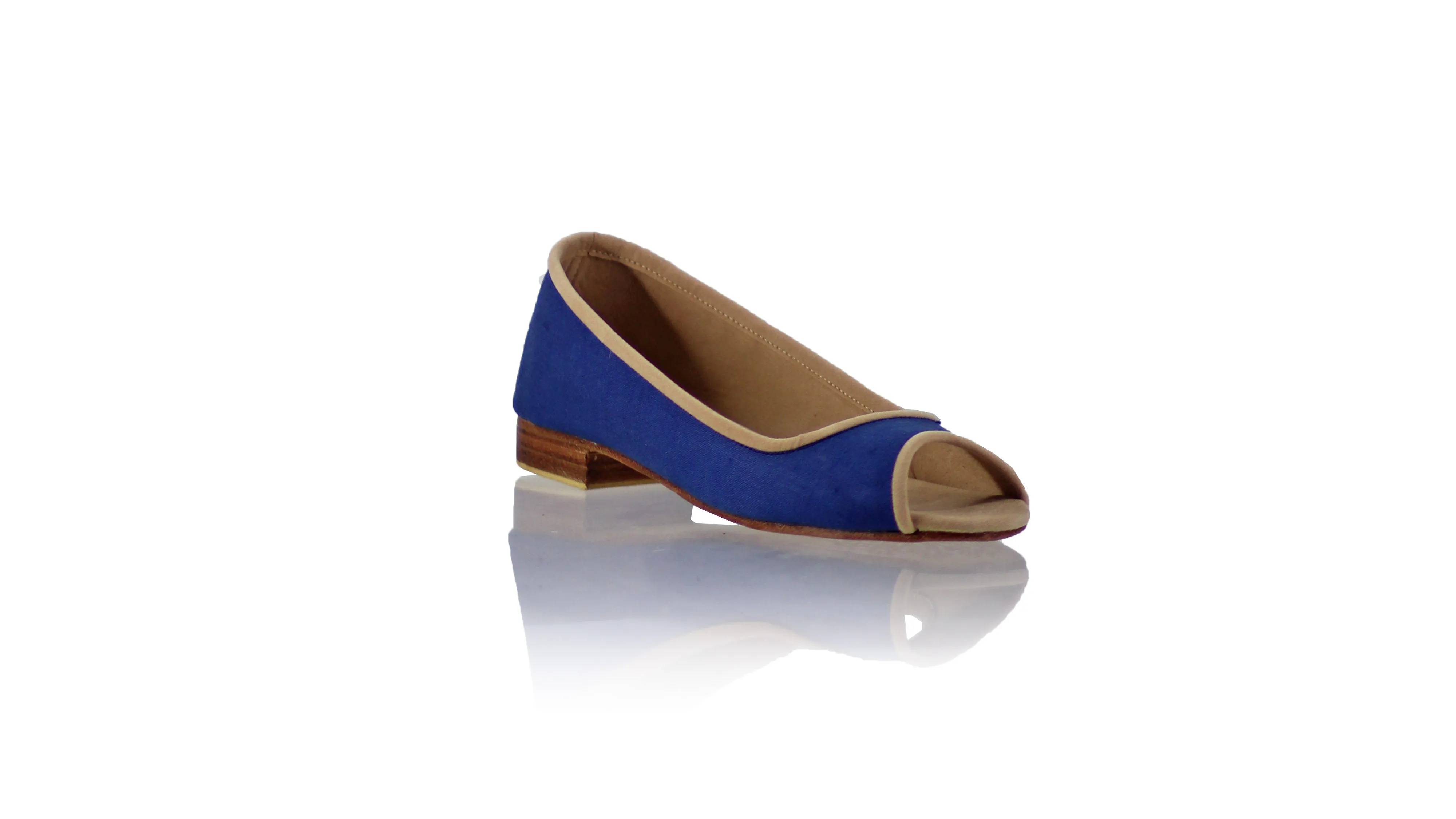 Kate Peeptoe 20mm Ballet - Dark Blue Linen