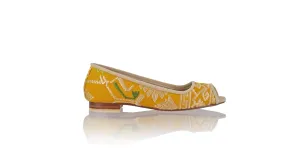 Kate Peeptoe 20mm Ballet - Mustard Songket