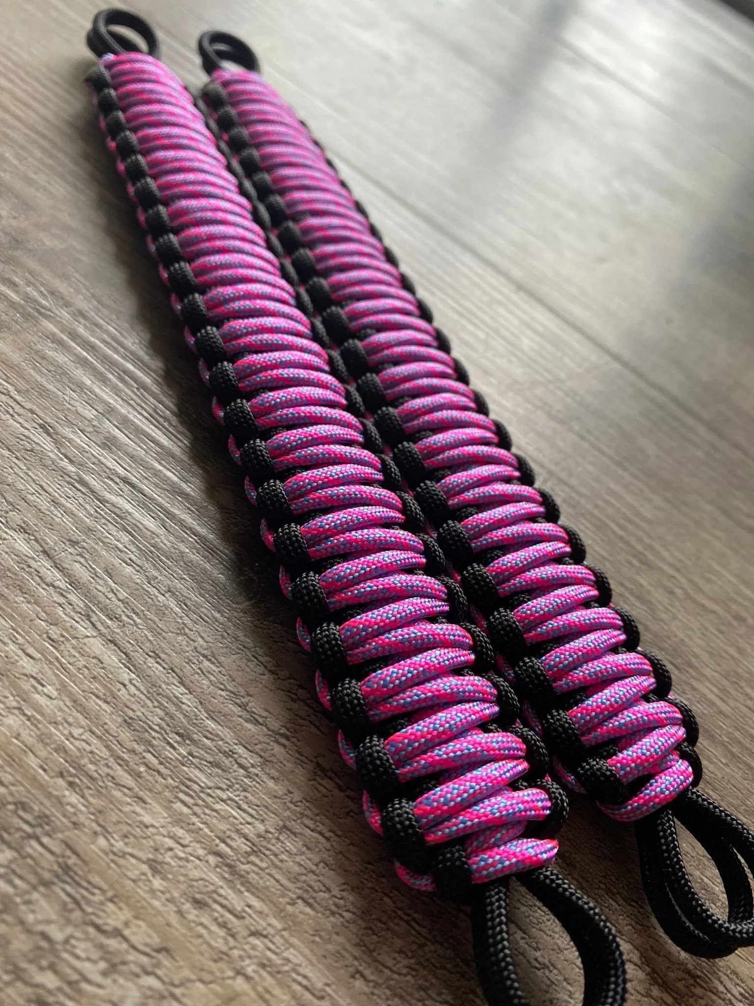 Krawlergrips Helix Baby Blue Neon Pink Paracord Grab Handle