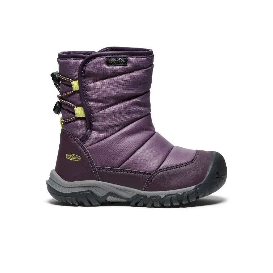 Little Kids' Puffrider Waterproof Winter Boot  |  Black Plum/Daiquiri Green