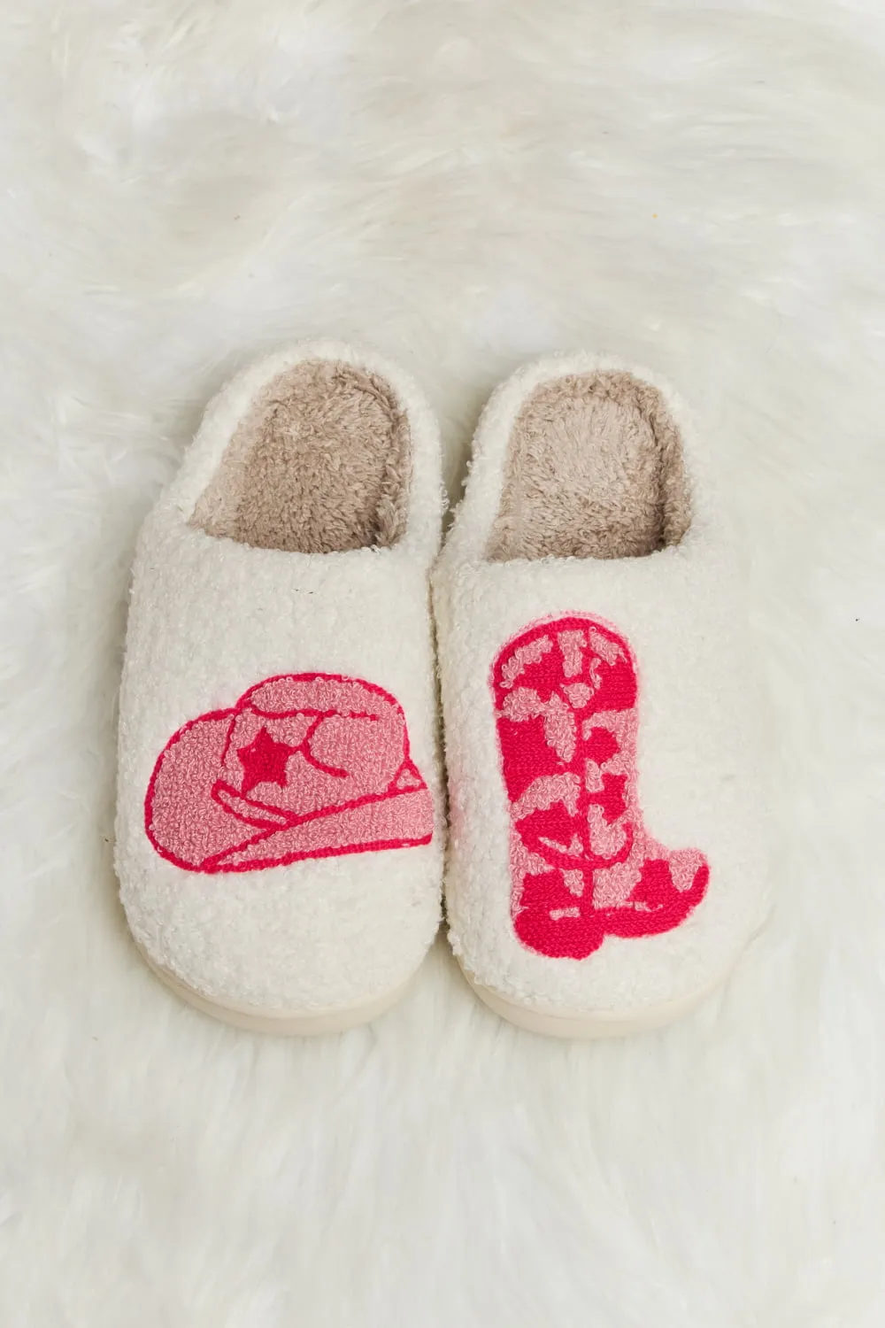 Melody Printed Plush Slide Slippers - 7 styles