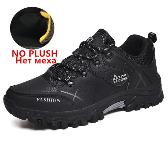 Men Winter Snow Boots Waterproof Leather Sneakers Super Warm Boots