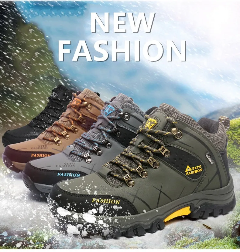 Men Winter Snow Boots Waterproof Leather Sneakers Super Warm Boots