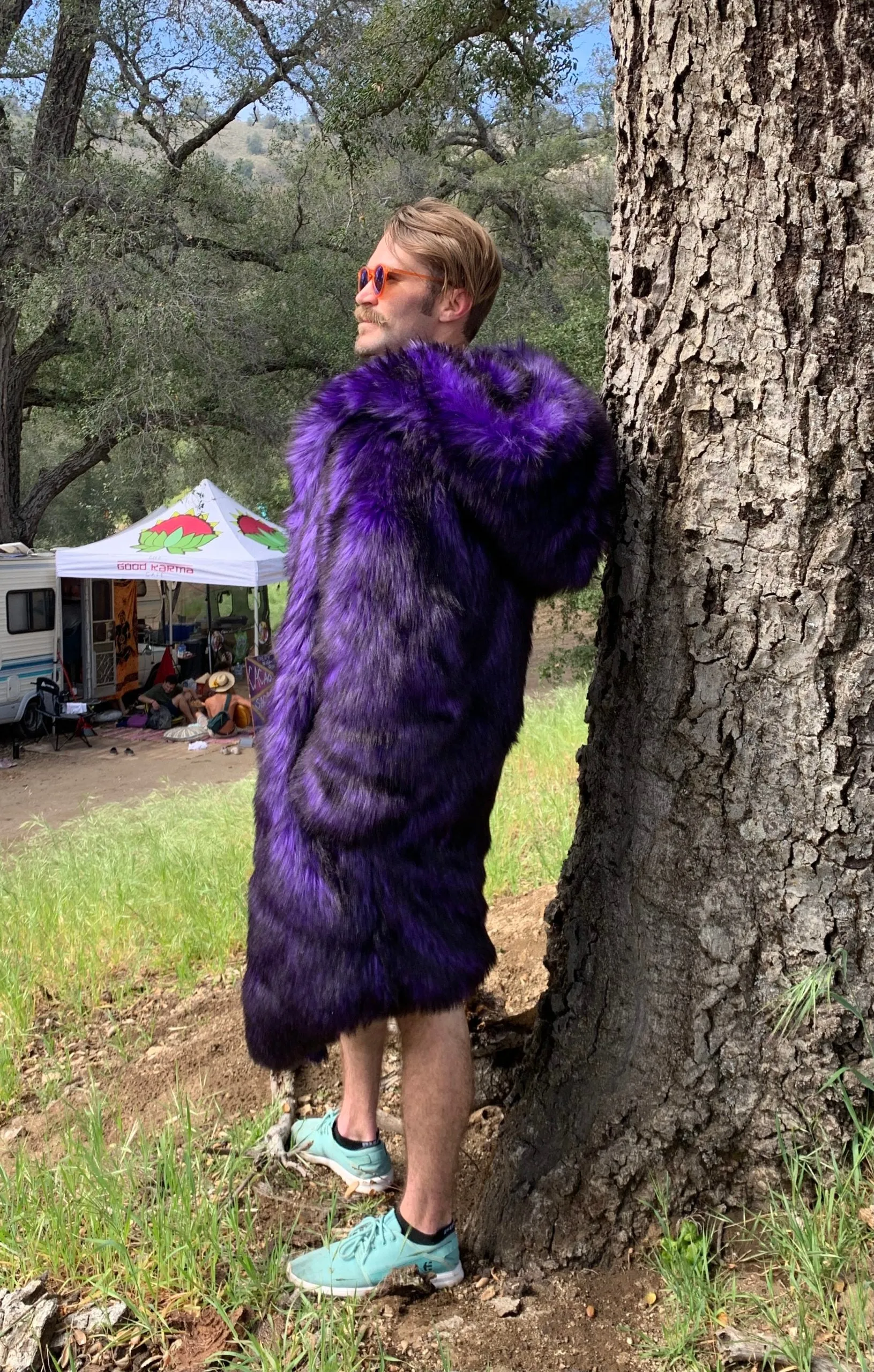 Men's Desert Warrior Coat in "Purple Wolf"