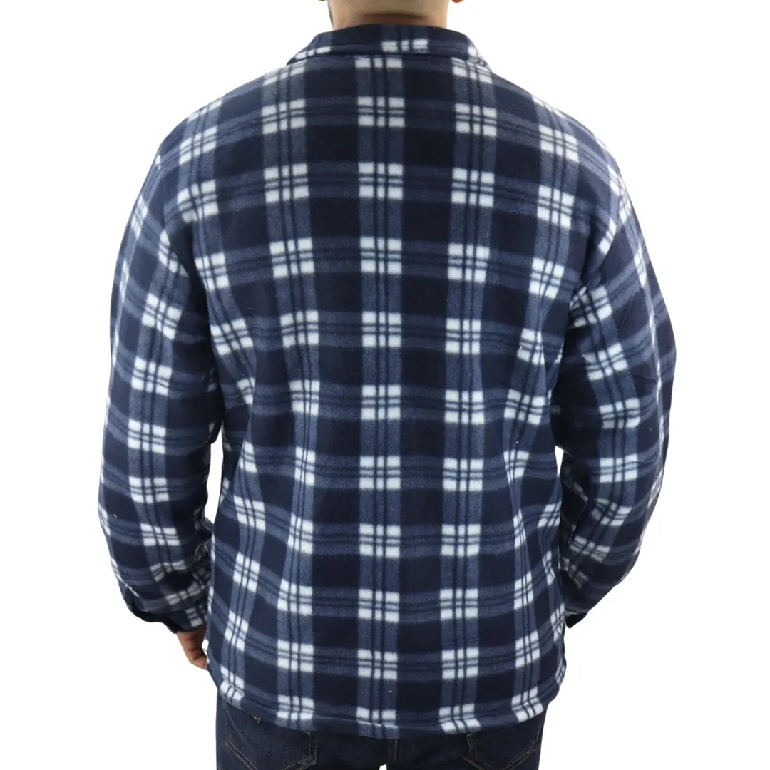 Men's Fleece Lined Lumberjack Zipped Check Winter Shirt