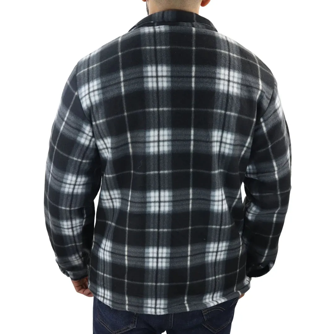 Men's Fleece Lined Lumberjack Zipped Check Winter Shirt