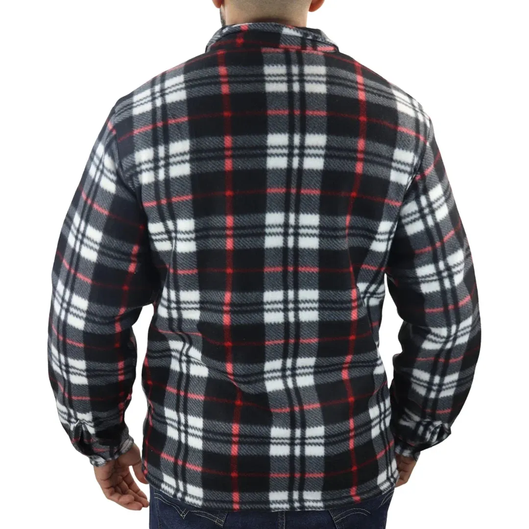 Men's Fleece Lined Lumberjack Zipped Check Winter Shirt