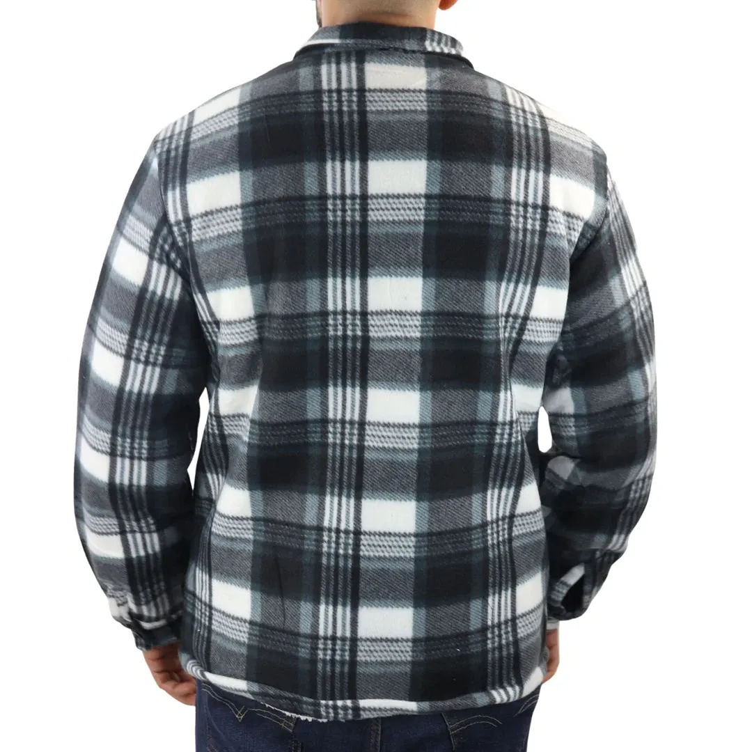 Men's Fleece Lined Lumberjack Zipped Check Winter Shirt