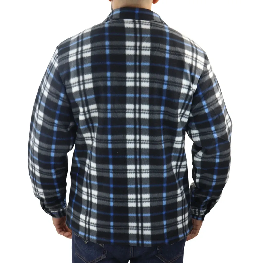 Men's Fleece Lined Lumberjack Zipped Check Winter Shirt