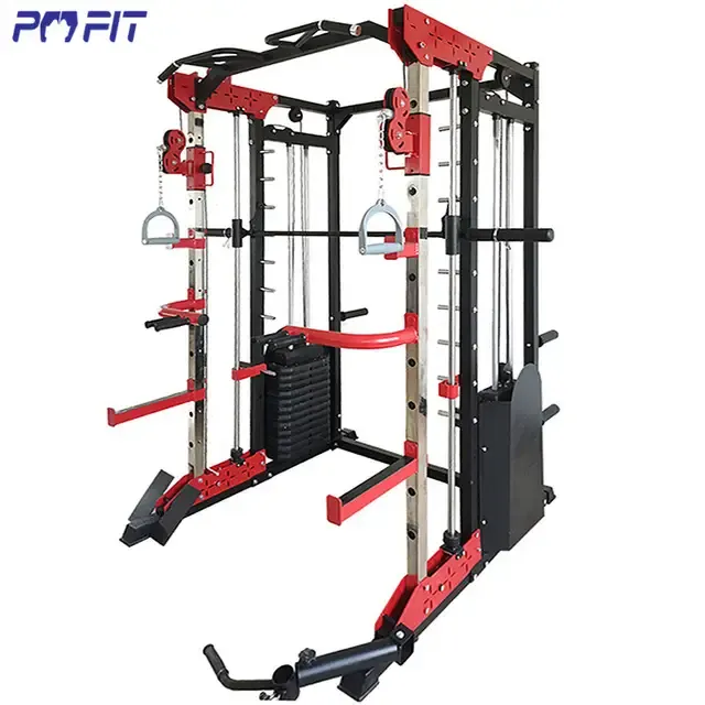 Multi-functional Smith Machine   Cable Crossover with Weight Stack (Squat Rack)