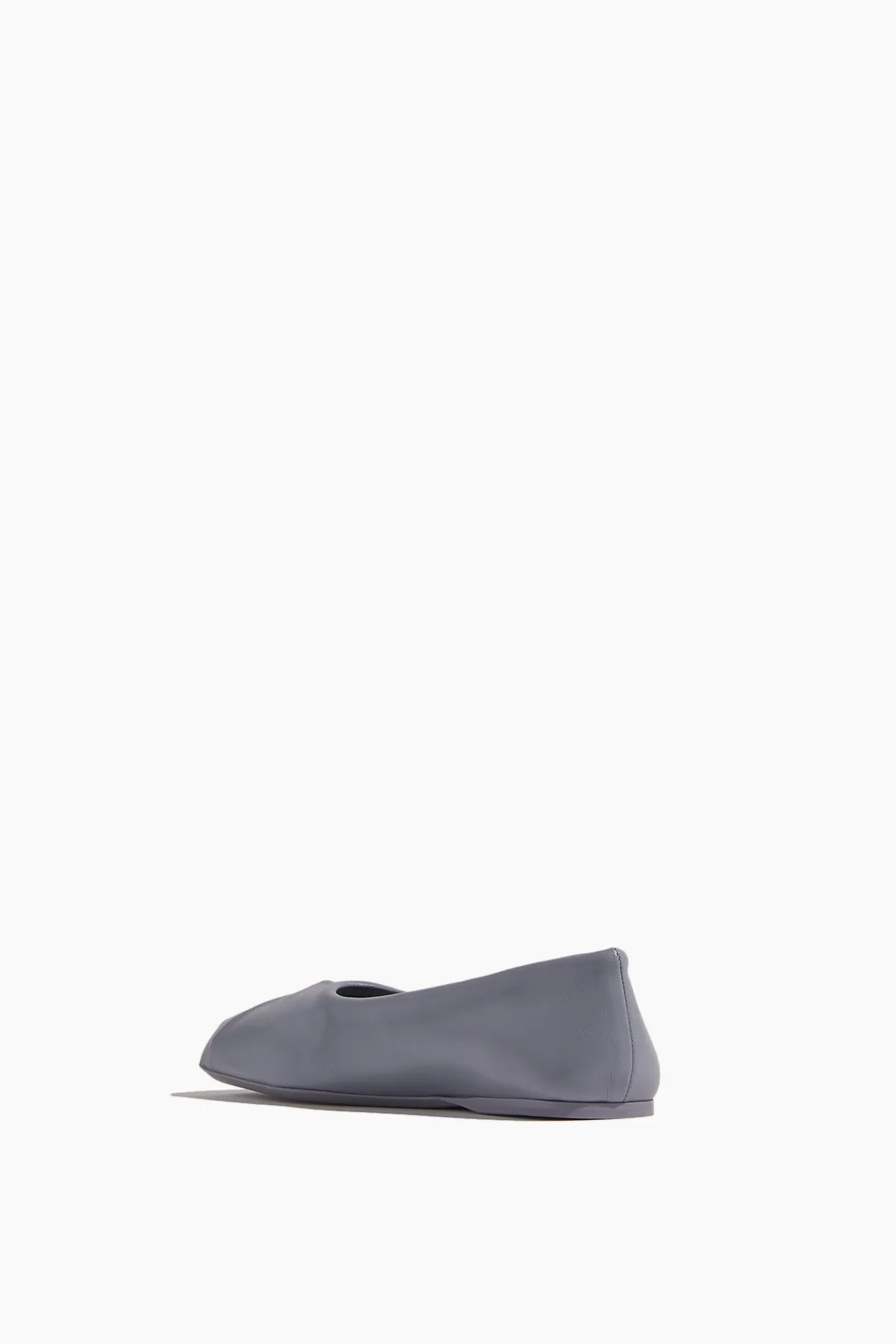 Nappa Leather Seamless Little Bow Ballet Flat in Gray