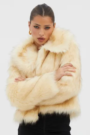 Nordic Faux Fur Collared Jacket Cream