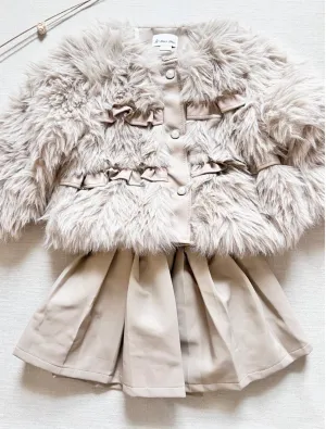 Oatmeal Faux Fur Skirt Set