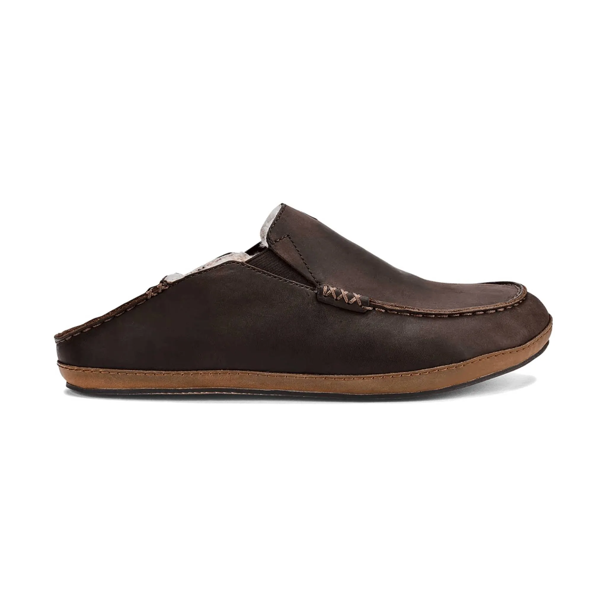 OluKai Men's Moloa Slipper - Dark Wood