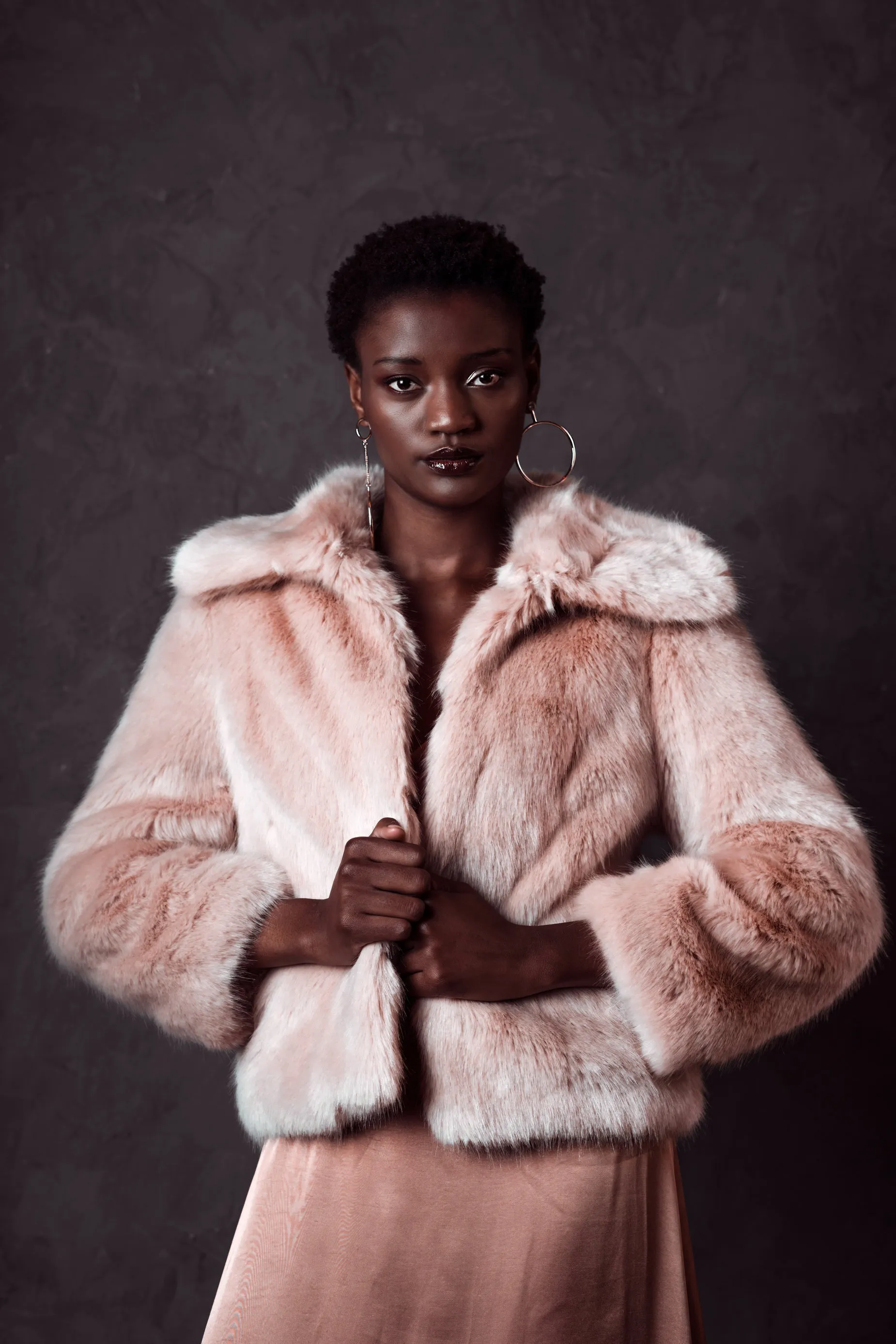 Pink Faux Fur Coat