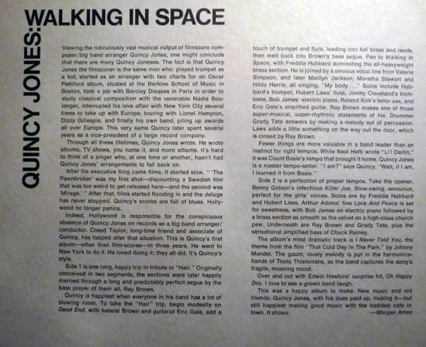 Quincy Jones - Walking In Space (LP, Album, Mon) (VG )