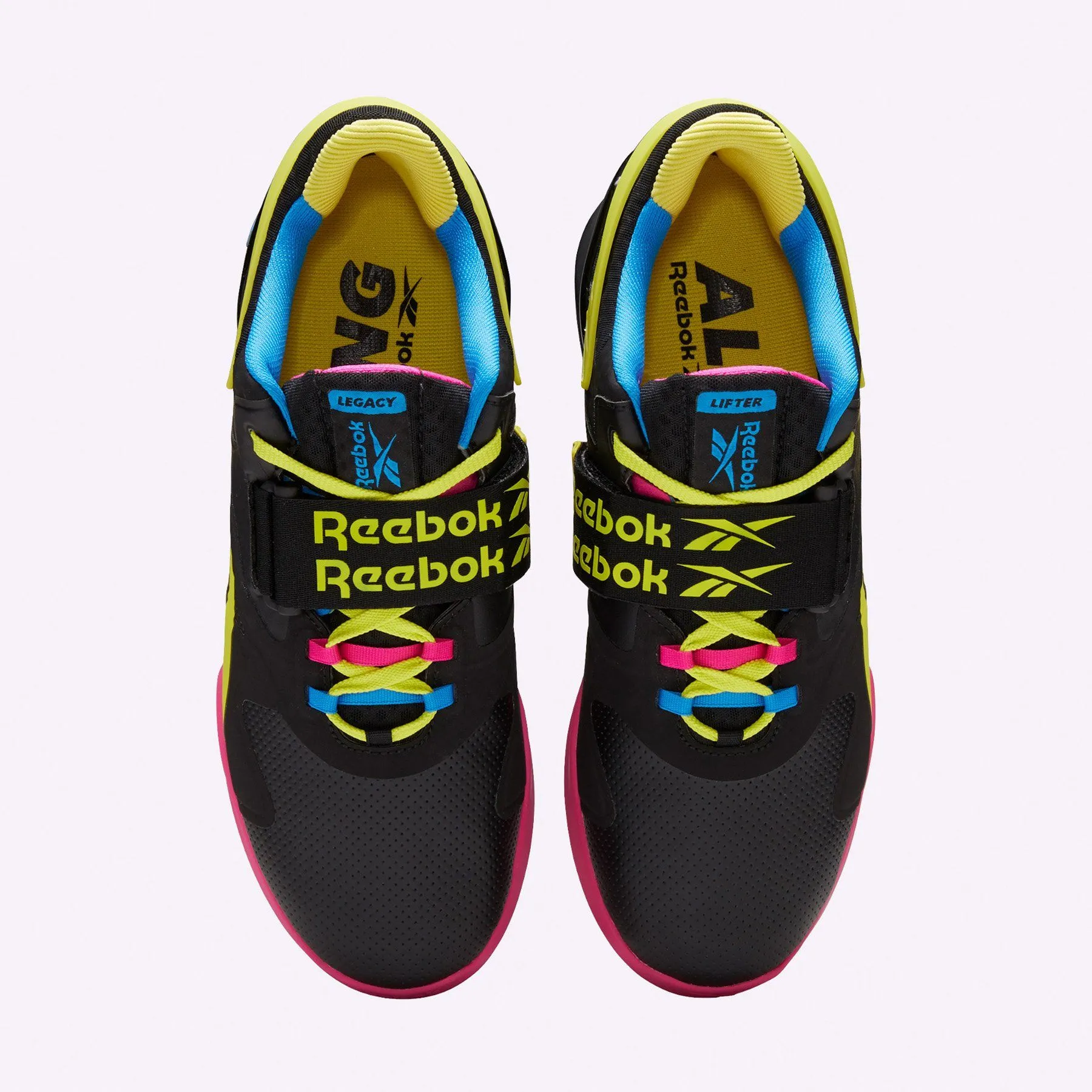 Reebok - Legacy Lifter II Shoes - Men's - BLACK/CHARTREUSE/PROUD PINK