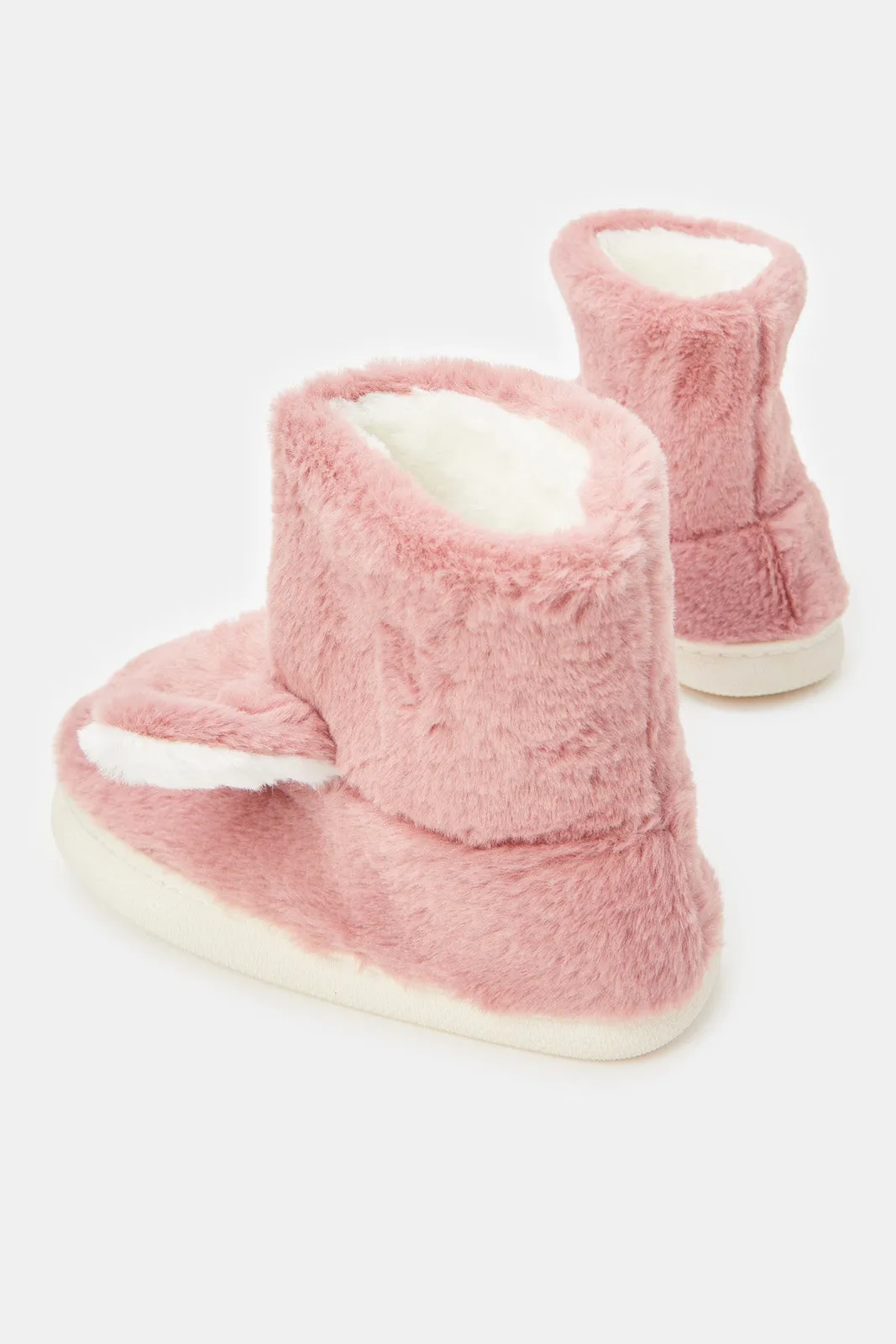 Senior Girls Pink Ankle Slippers