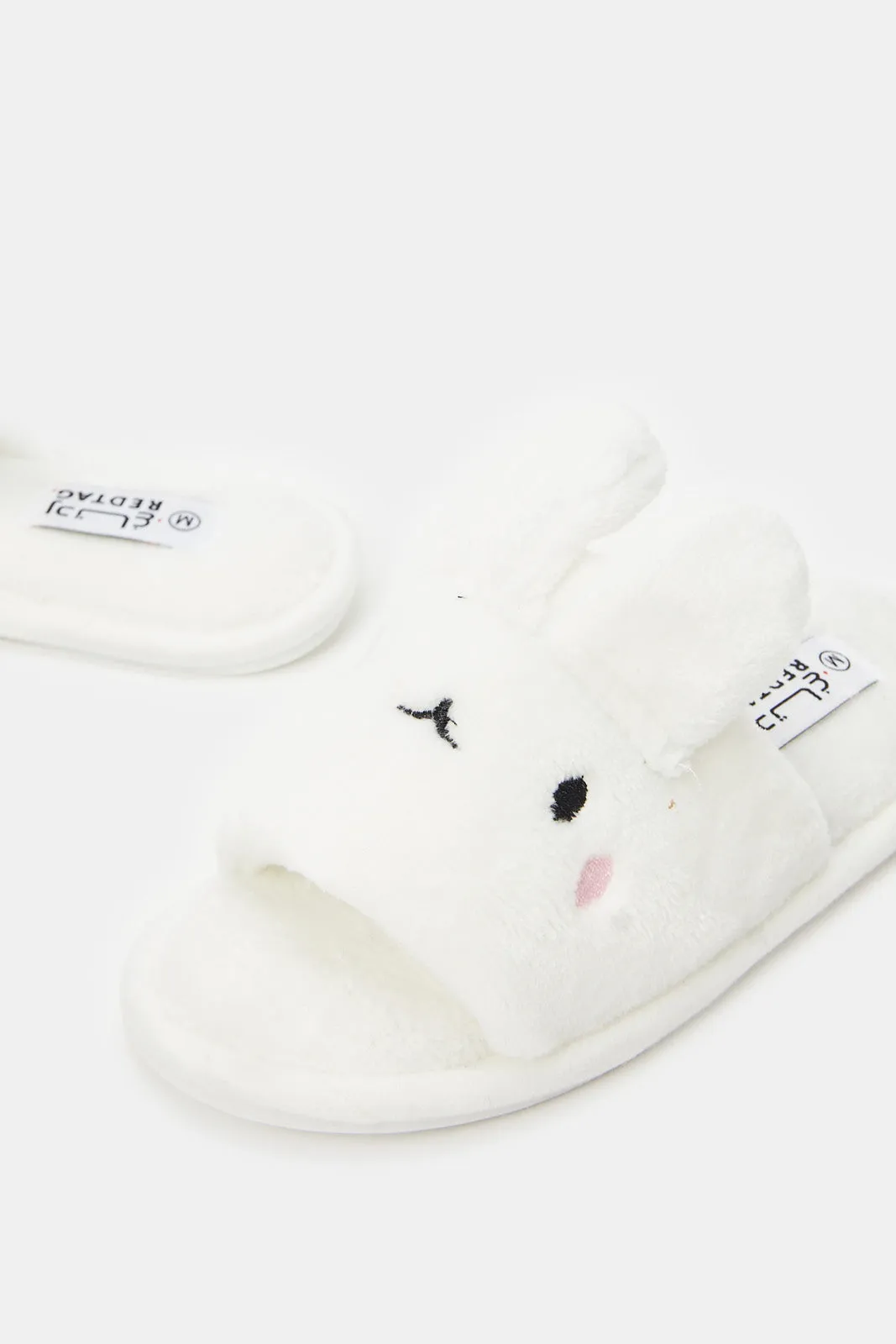 Senior Girls White Bunny Slippers