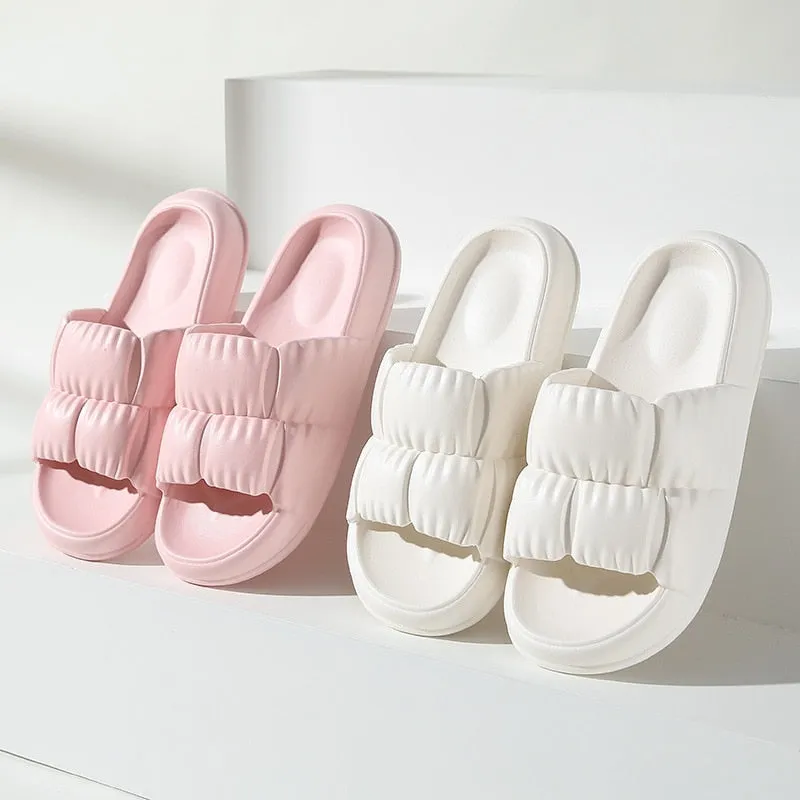 Soft Sole Beach Slides with Thick Platform - Slip-Resistant Flip Flops