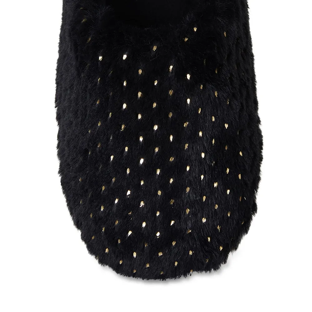 Sprout Slipper in Black Fabric