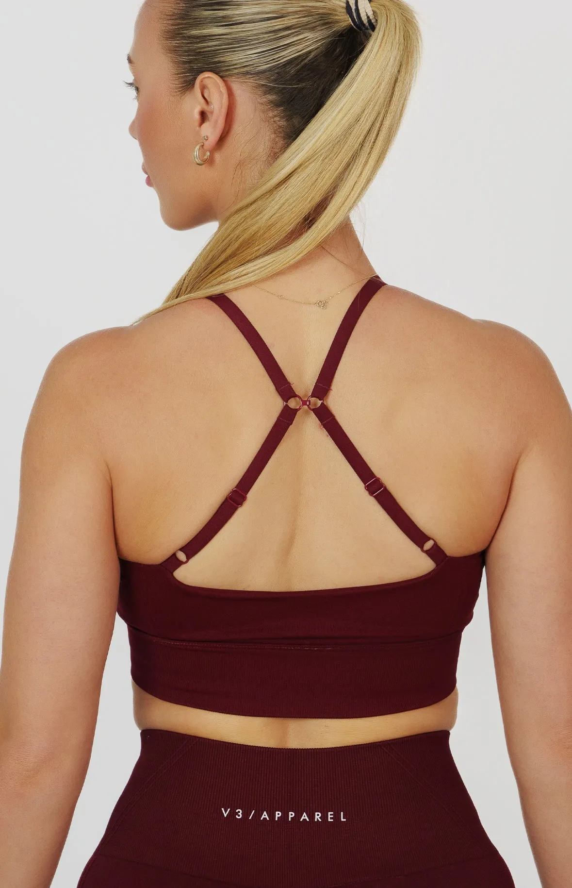 Tempo Seamless Multi-Way Sports Bra - Pomegranate Red