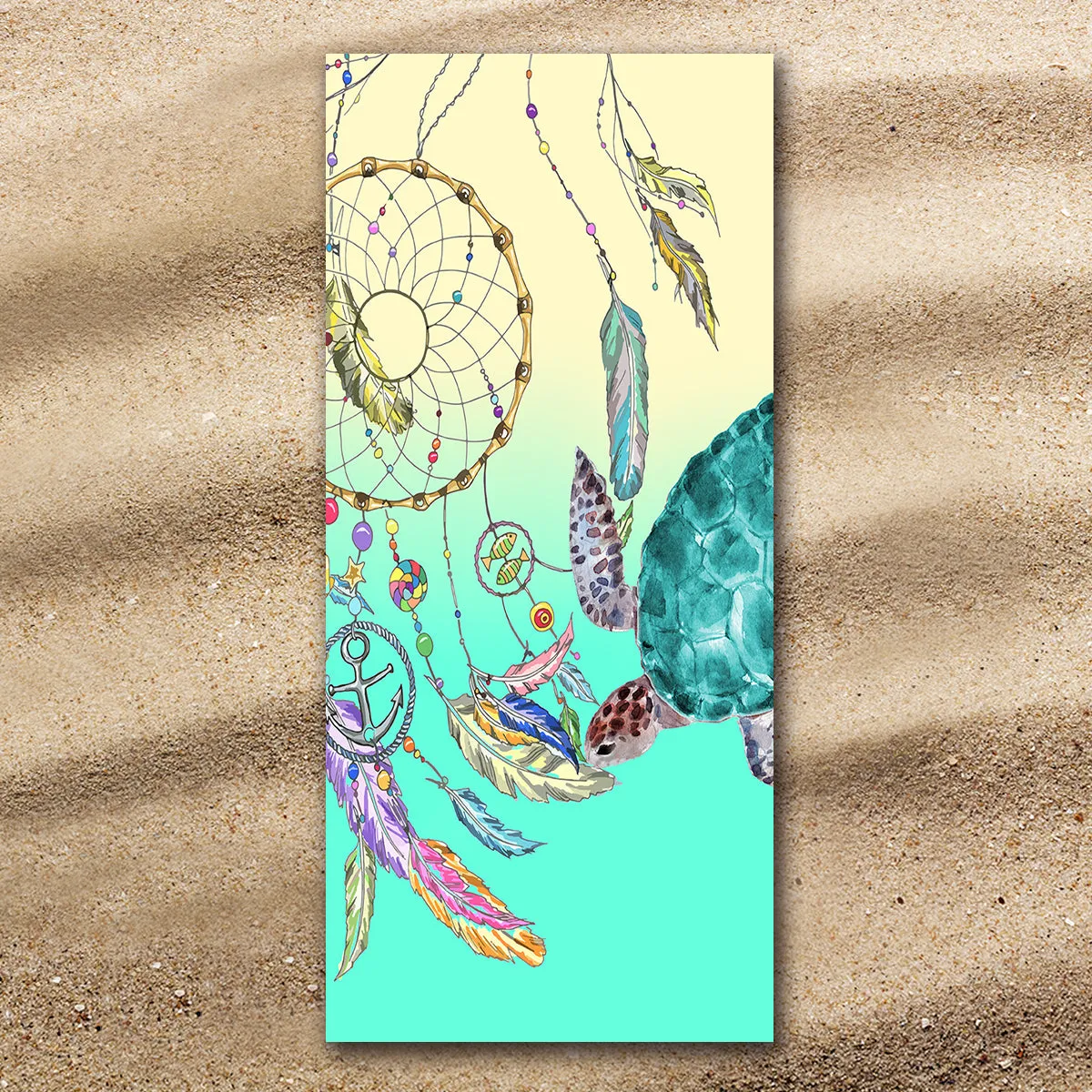 The Dreamcatcher and Sea Turtle Extra-Large Beach Towel