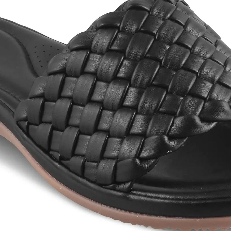 tresmode 231-NAPOLI BLACK SMART CASUAL FLATS EU/36 UK/3