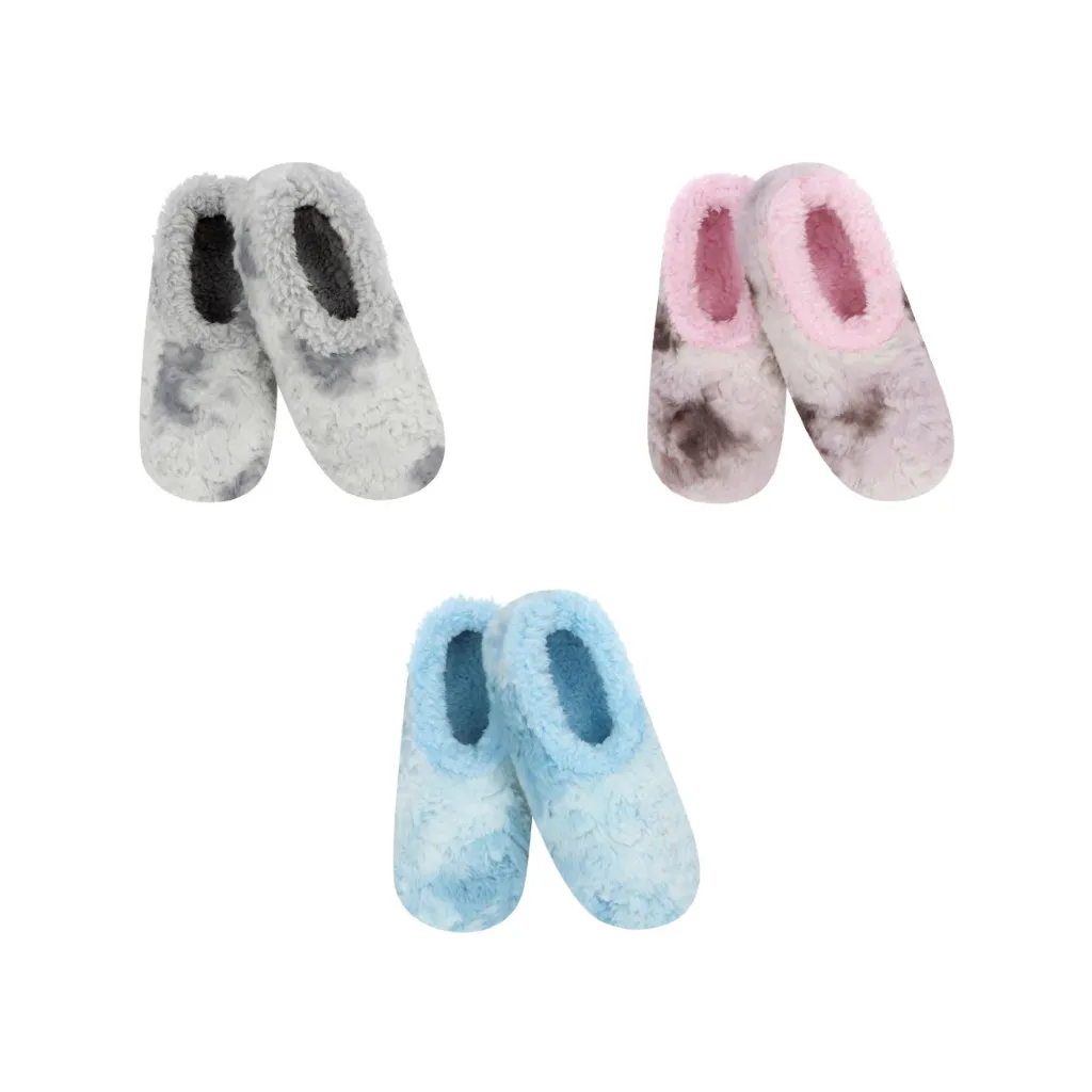 Watercolor Faux Fur Snoozies - Womens