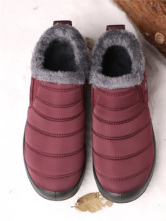 Waterproof fur lining snow boots non-slip warm snow boots for women