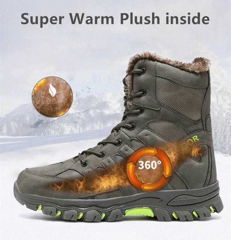 Waterproof Upper Men's Motorcycle Boots with Warm Thick Plush - SF0696