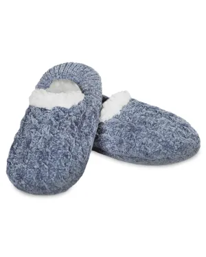 Women's Classic Cable Knit Chenille Non-Skid Slipper